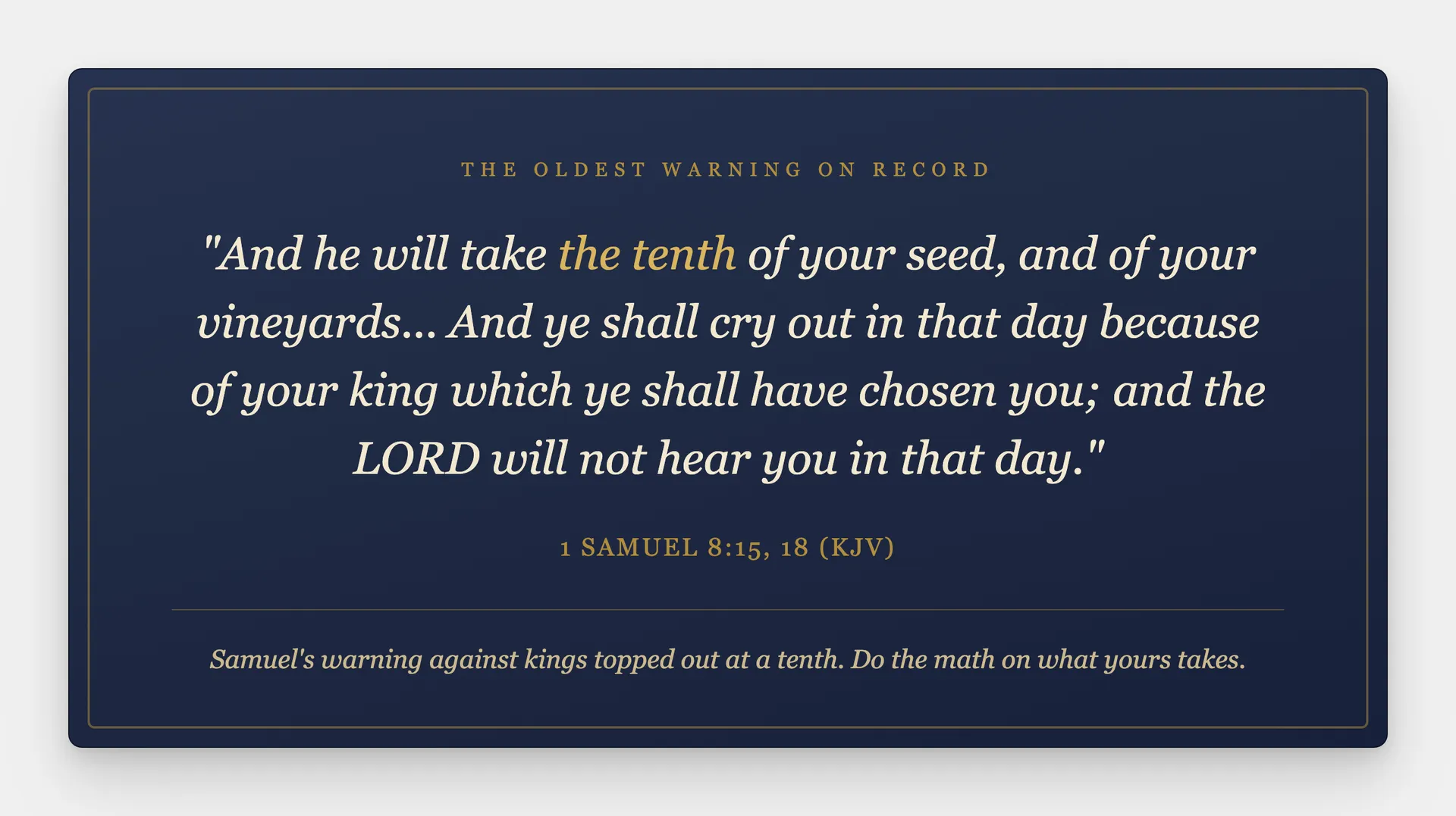 1 Samuel 8 warning quote card